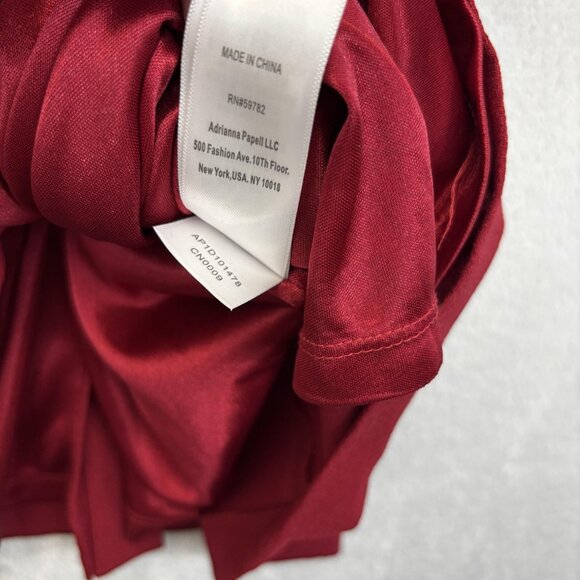Adrianna Papell Red Flutter Party Dress Womens 16W Cold Shoulder Midi Cocktail - Picture 9 of 15